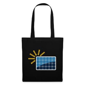 Die Sonne schickt keine Rechnung - Solarenergie - Stoffbeutel - Schwarz - Vorne