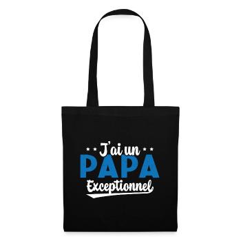 Fête des Pères - J'ai Un Papa Exceptionnel - Sac en tissu - noir - Devant