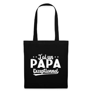Fête des Pères - J'ai Un Papa Exceptionnel - Sac en tissu - noir - Devant