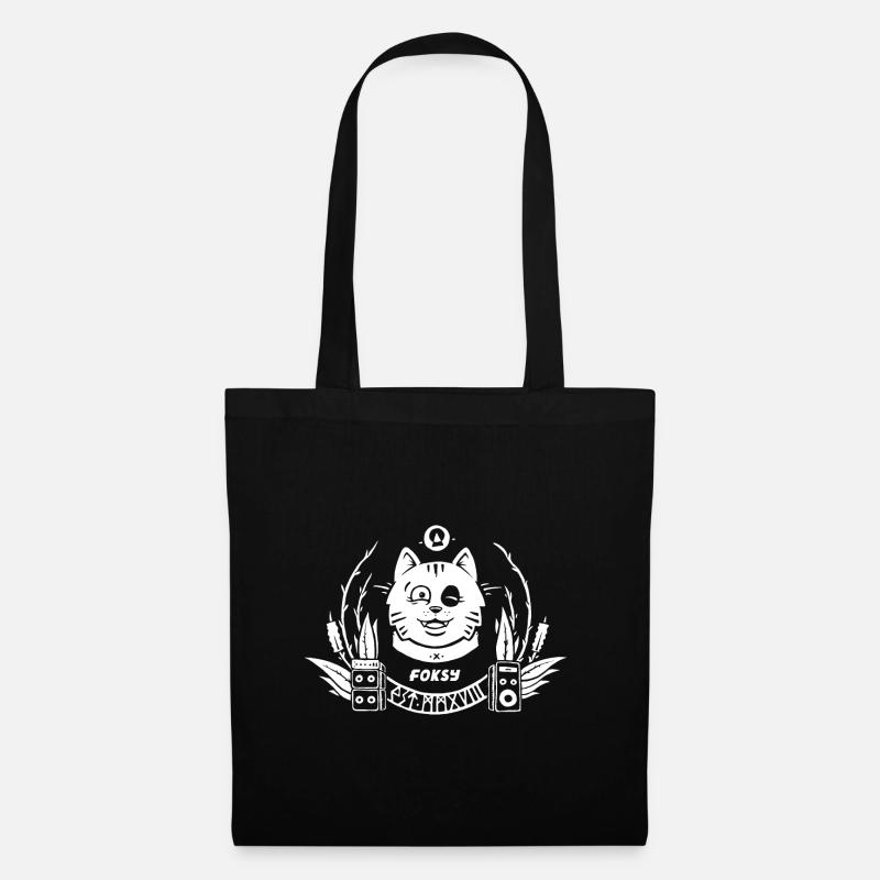Schwarzäugige Kätzchenkatze - Stoffbeutel - Schwarz