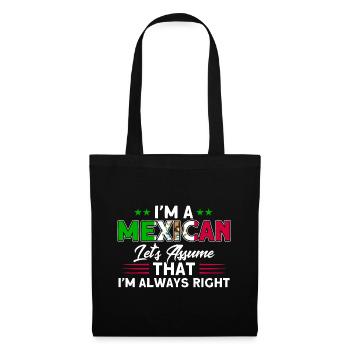 Drapeau mexicain Cadeau de racines mexicaines - Sac en tissu - noir - Devant