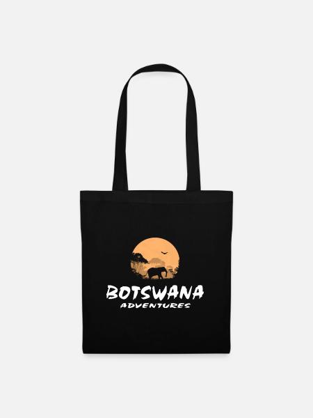 Botswana - Elefant - Stoffbeutel - Schwarz