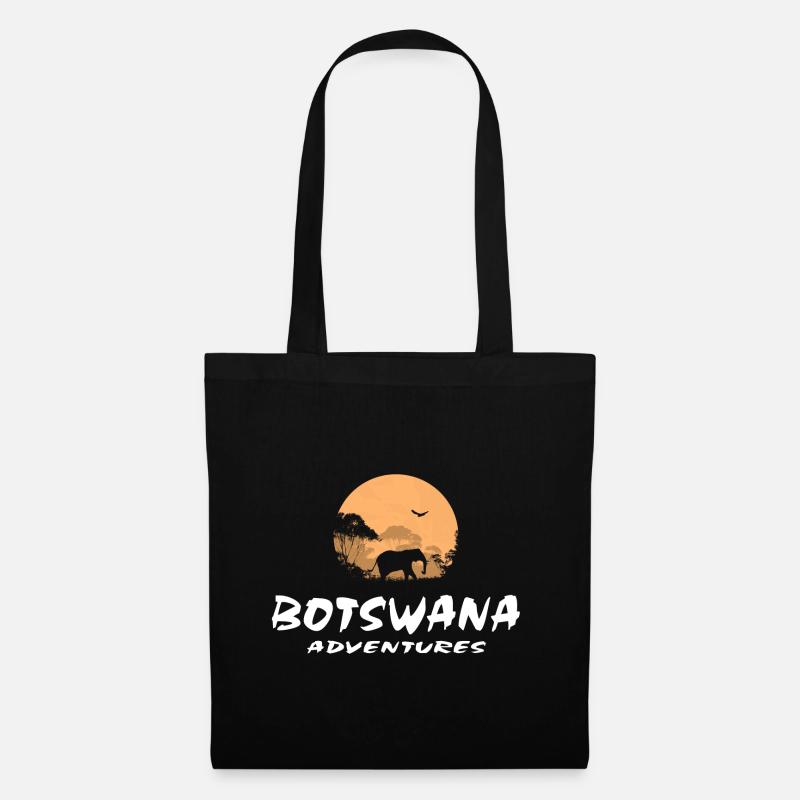 Botswana - Elefant - Stoffbeutel - Schwarz