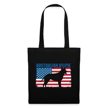 Kelpie australien - Sac en tissu - noir - Devant
