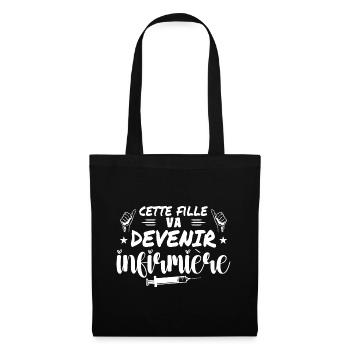 Cette Fille Va Devenir Infirmière - Sac en tissu - noir - Devant