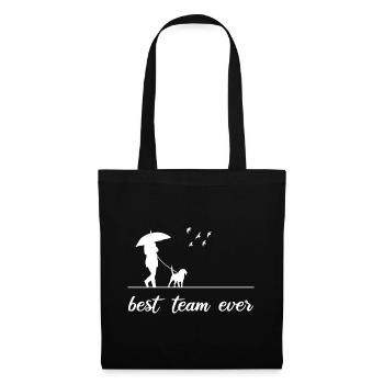 Dog Hund Best Team Ever - Stoffbeutel - Schwarz - Vorne