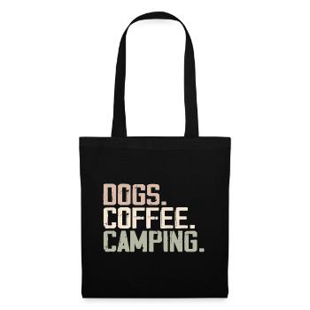 Dogs Coffee Camping Funny Campers - Sac en tissu - noir - Devant