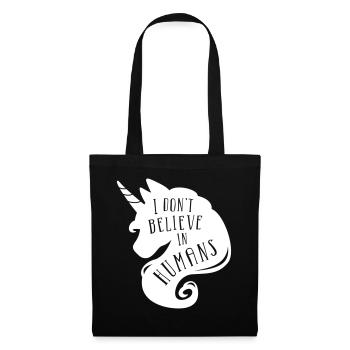 I don´t believe in humans - unicorn - Sac en tissu - noir - Devant