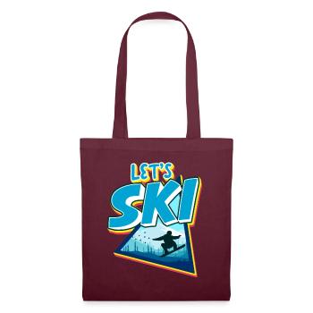 Vintage Slalom Ski 80er 90er Jahre - Stoffbeutel - Burgunderrot - Vorne