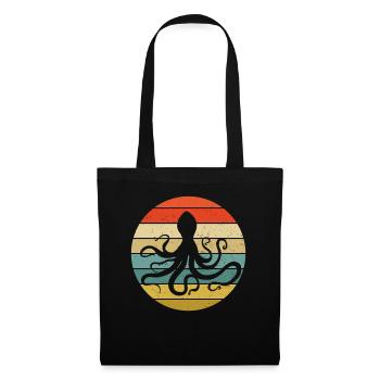 70's Retro Octopus Squid Vintage Octopus Octopus - Sac en tissu - noir - Devant