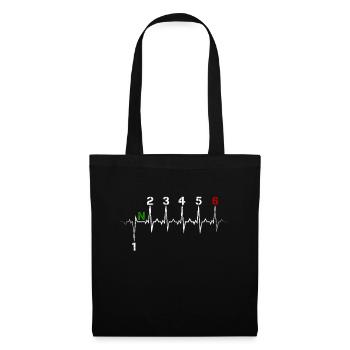 Changement de vitesse moto 1N23456 pulsation cardiaque ECG impulsion - Sac en tissu - noir - Devant