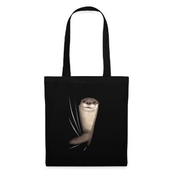Otter Seeotter Otterliebhaber Geschenk - Stoffbeutel - Schwarz - Vorne