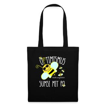 Optimismus Sumsi mit Po Imker Bienen Hummel Honig - Stoffbeutel - Schwarz - Vorne
