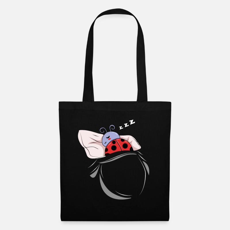 Sleeping and slumbering ladybug - Tote Bag - black