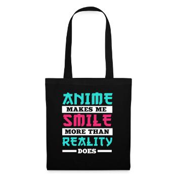 Anime Makes Me Smile Otaku Gift Manga - Tote Bag - black - Front