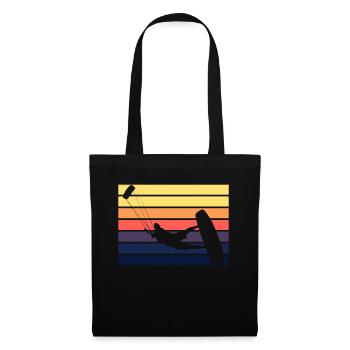 Kitesurf Kite rétro coucher de soleil - Sac en tissu - noir - Devant