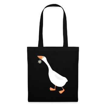 Daisy drôle d'oie avec fleur - Sac en tissu - noir - Devant