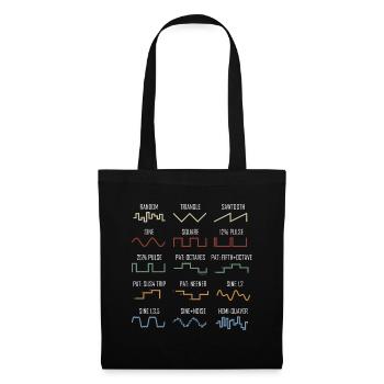Synthesizer vintage waveform retro nerd - Tote Bag - black - Front