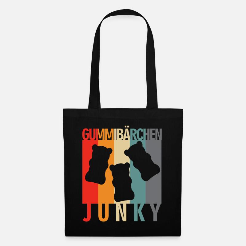 Gummibärchen Junky Retro Design - Stoffbeutel - Schwarz