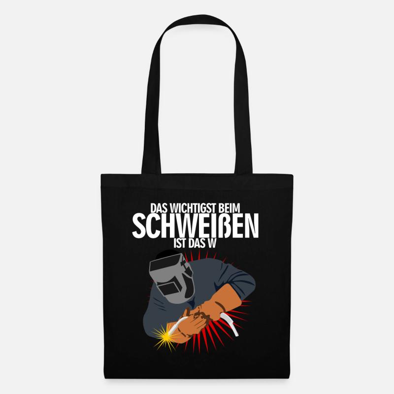 Schweißer Schweißen und Scheißen Spruch - Stoffbeutel - Schwarz