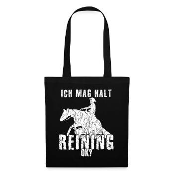 Reining - Westernreiten Spruch lustig - Stoffbeutel - Schwarz - Vorne