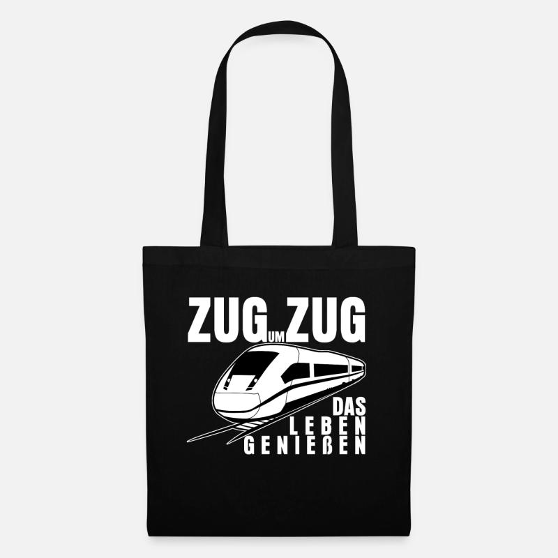 Eisenbahner Bahnfahrer Lok Zug Spruch - Stoffbeutel - Schwarz