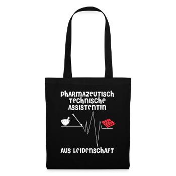 PTA Spruch - lustiger Apotheken Witz - Stoffbeutel - Schwarz - Vorne
