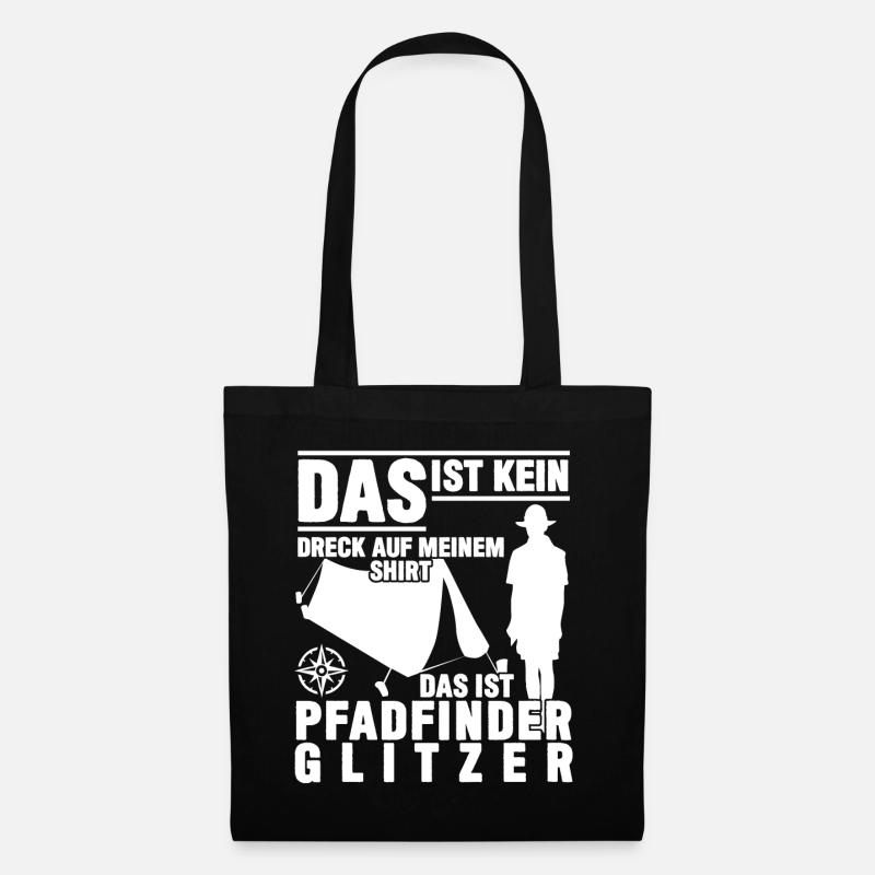 Pfadfinder Spruch mit Zelt - Stoffbeutel - Schwarz
