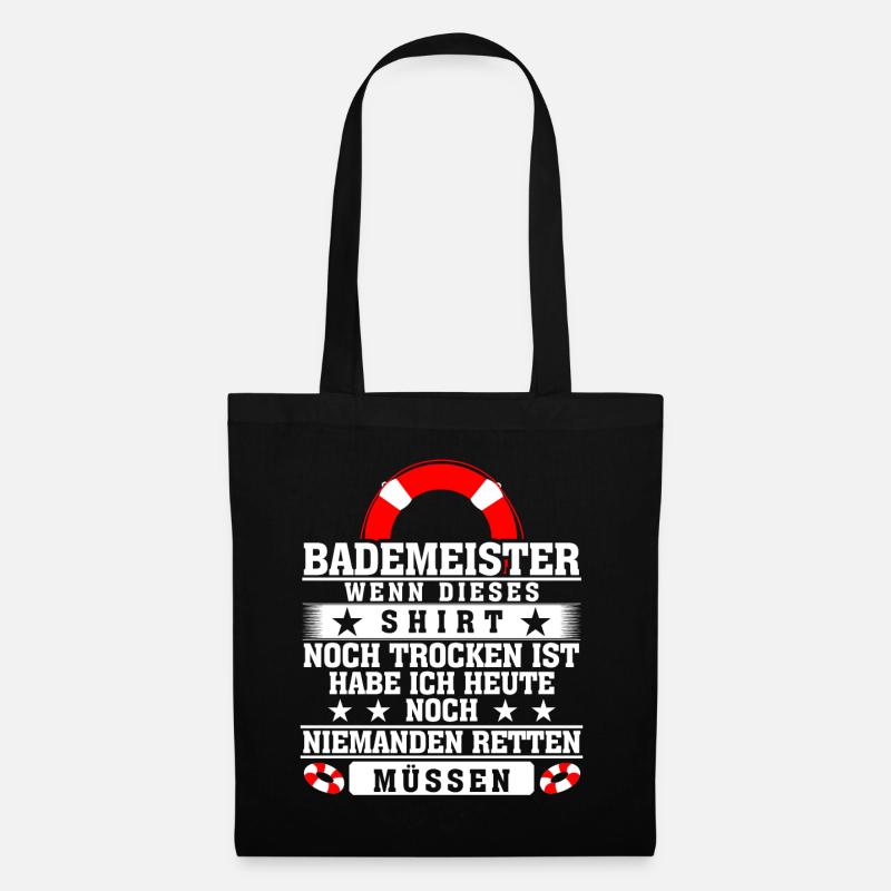 Bademeister Rettungsschwimmer - Stoffbeutel - Schwarz