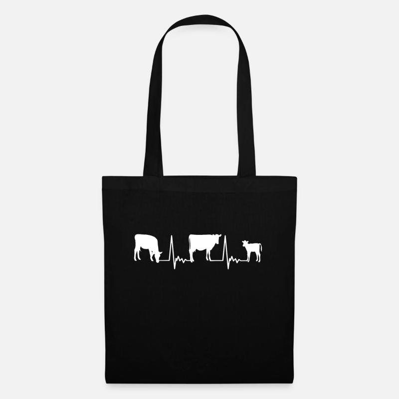 Heartbeat cows - Tote Bag - black