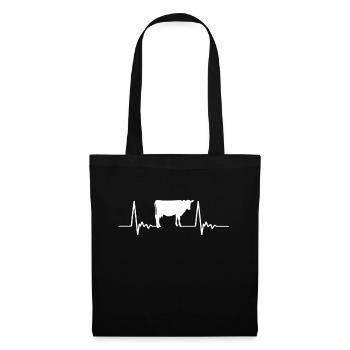 Heartbeat cow - Tote Bag - black - Front