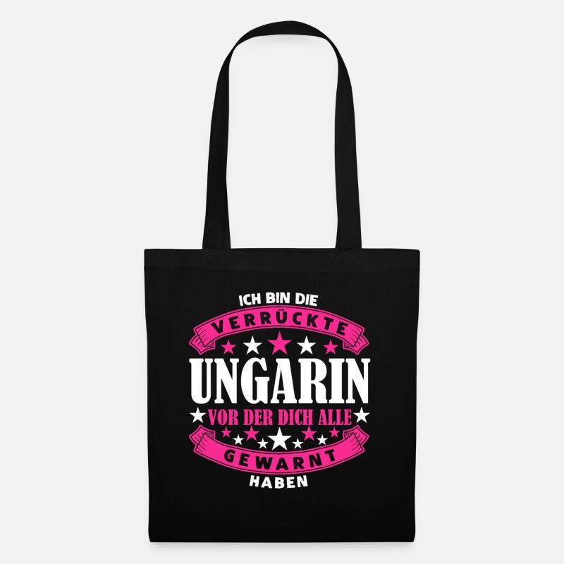 Ungarin Ungarn Spruch lustig - Stoffbeutel - Schwarz