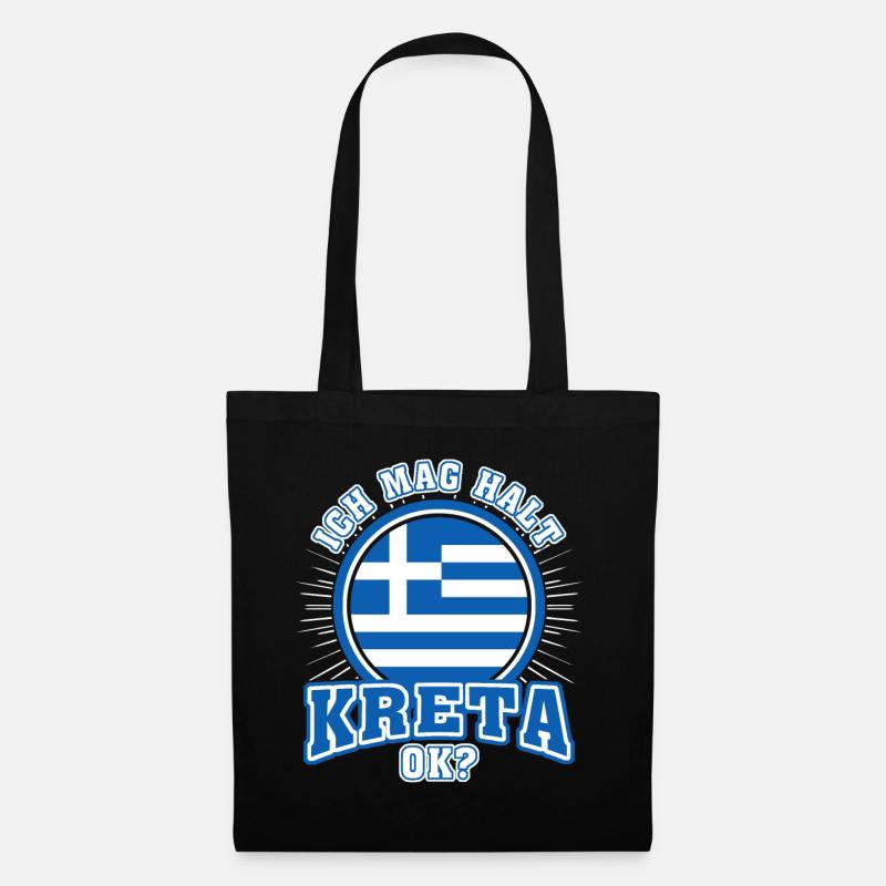 Kreta Urlaub Griechenland - Stoffbeutel - Schwarz