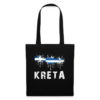 Kreta Umriss Insel Griechenland - Stoffbeutel - Schwarz - Vorne