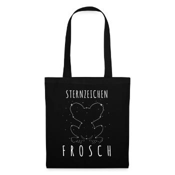 Frosch Frösche Sterne - Stoffbeutel - Schwarz - Vorne
