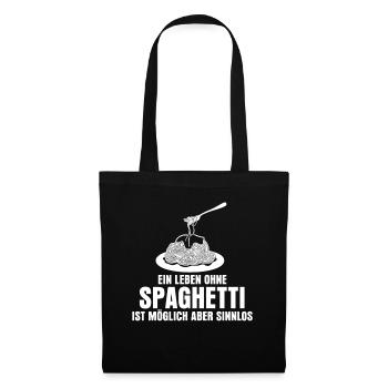 Spaghetti Spruch - Stoffbeutel - Schwarz - Vorne