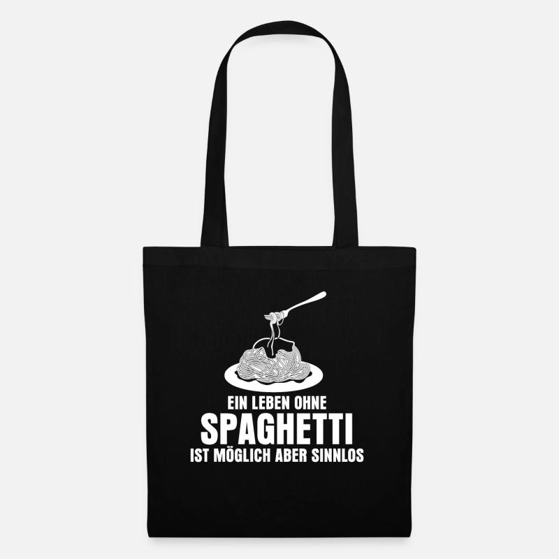 Spaghetti Spruch - Stoffbeutel - Schwarz