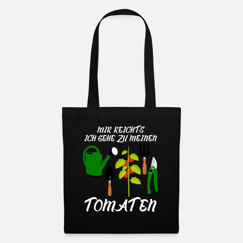 Tomaten und Tomate Spruch - Stoffbeutel - Schwarz