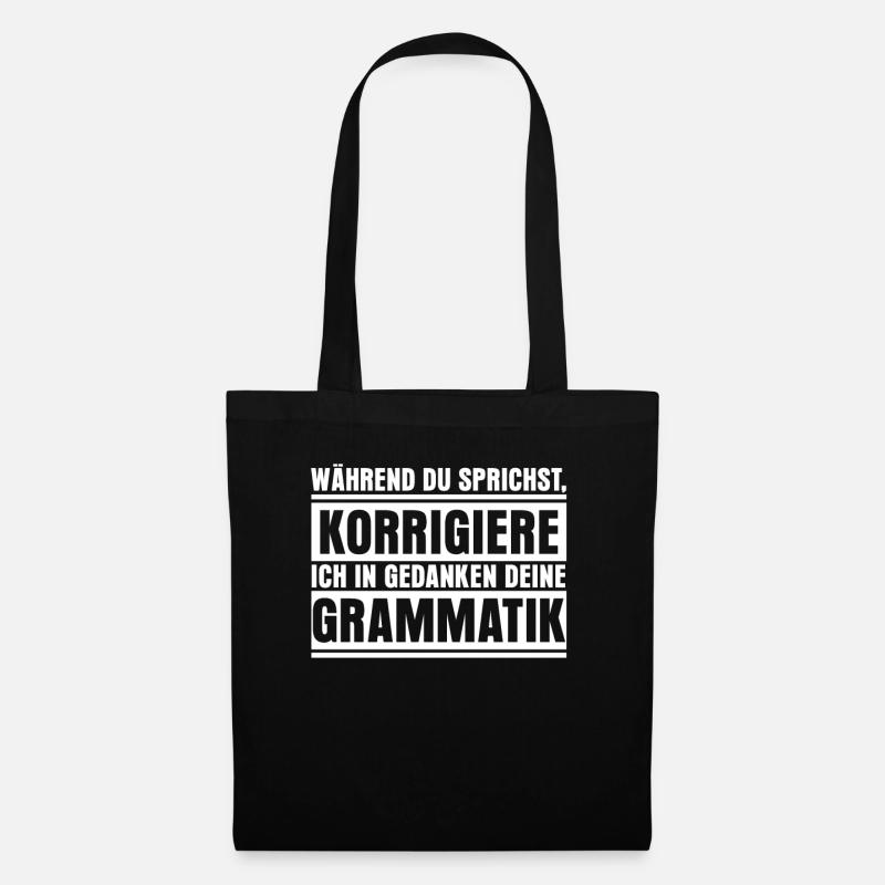 Rechtschreibung Grammatik korrigeren - Stoffbeutel - Schwarz