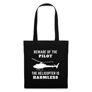 Beware of the Pilot - The helicopter is harmless! - Stoffbeutel - Schwarz - Vorne