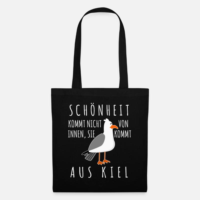 Kiel Spruch Witz Möwe - Stoffbeutel - Schwarz