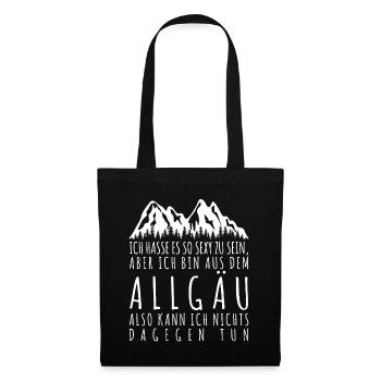 Allgäu Allgäuer Spruch lustig - Stoffbeutel - Schwarz - Vorne