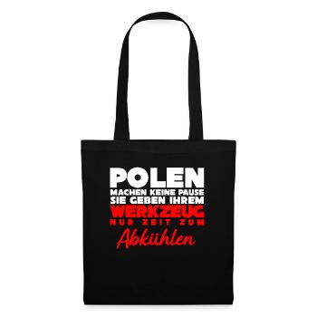 Polnisch Polska Polen Pole Arbeit - Stoffbeutel - Schwarz - Vorne