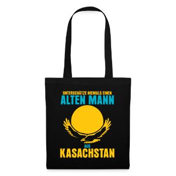 Kasachstan - Stoffbeutel - Schwarz - Vorne