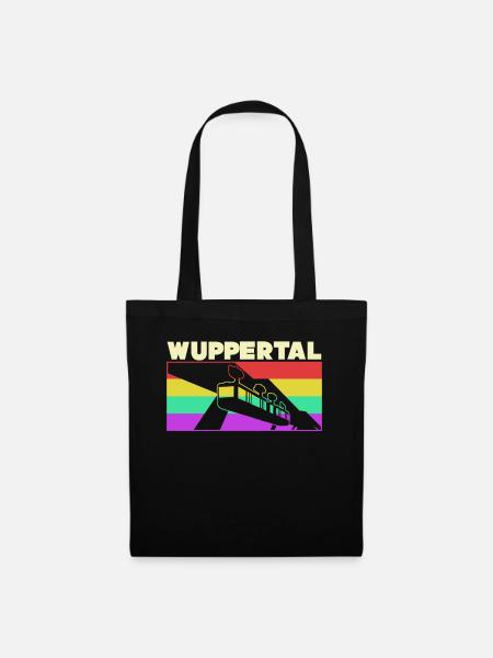 Wupptertaler Schwebebahn Retro Wuppertal - Stoffbeutel - Schwarz