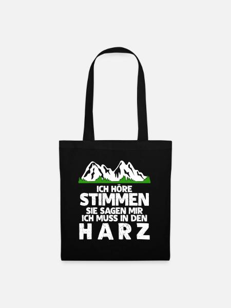 Harz Wandern Urlaub Brocken - Stoffbeutel - Schwarz