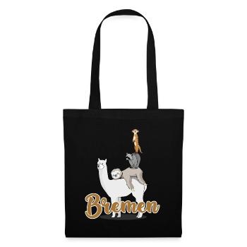 Bremer animaux empilés Brême - Sac en tissu - noir - Devant