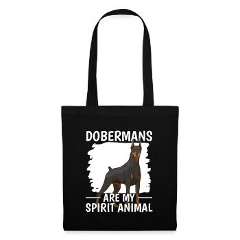 Dobermann Dobermans Are My Spirit Animal - Sac en tissu - noir - Devant