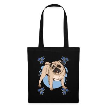 Mops Pug Blue Design - Sac en tissu - noir - Devant