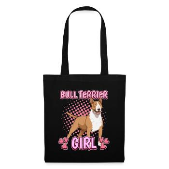 Bullterrier Bull Terrier Girl - Sac en tissu - noir - Devant